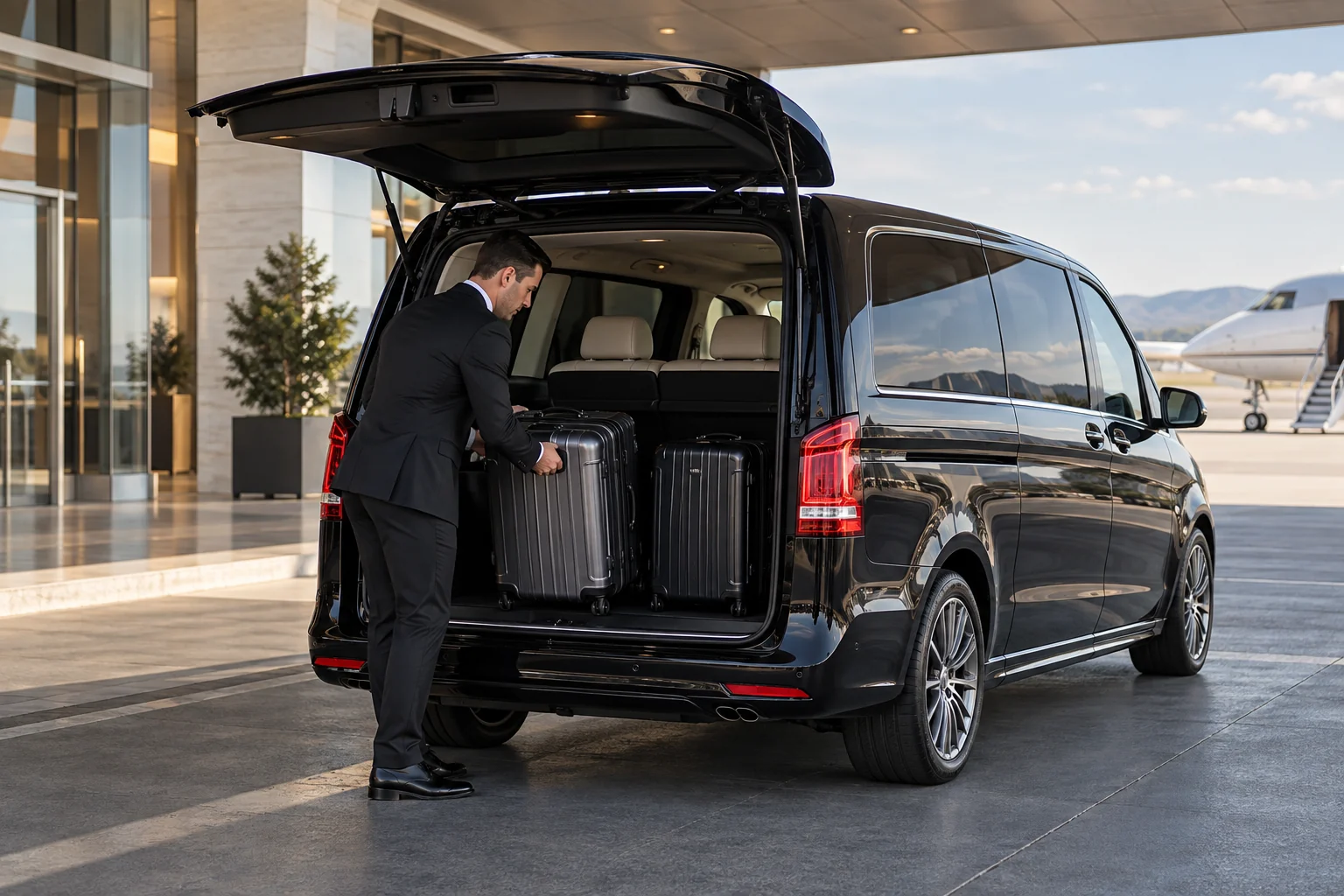 Illustrative luggage planning for a chauffeur journey